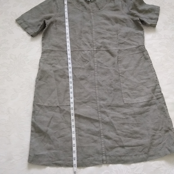 Pure Jill linen seamed pockets dress short sleeves - Picture 5 of 6